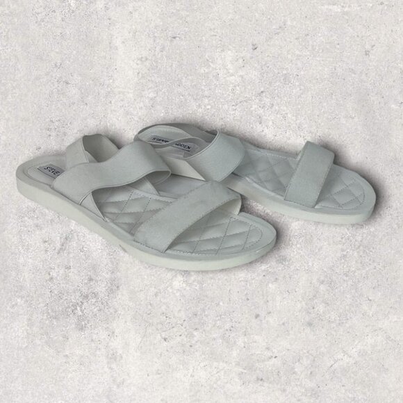 Steve Madden Rafa Sandals White Size 9.5 Nordstrom Slip On Elastic Strap Shoes - Picture 4 of 8